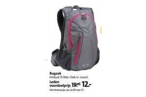 rugzak inhoud 15 liter
