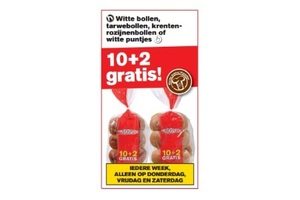 witte bollen tarwebollen krenten  of rozijnenbollen of witte puntjes