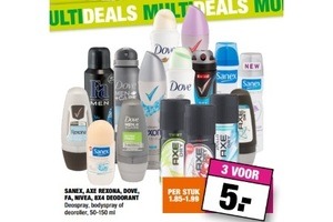 sanex axe rexona dove fa nivea en 8x4 deodorant