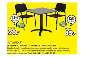 jutlandia hobro bistrotafel  fauske stapelstoelen