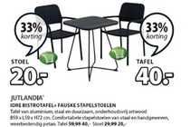 jutlandia idre bistrotafel  fauske stapelstoelen