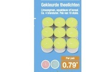 gekleurde theelichten