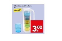 schenkkan met 4 bekers