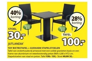 jutlandia thy bistrotafel en gudhjem stapelstoelen 