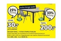 skagen tafel en ystad stapelstoelen