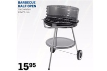 barbecue half open