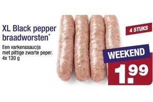 xl black pepper braadworsten