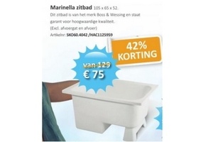 Mogelijk Ijdelheid Moskee Marinella zitbad van €129,- nu voor €75,- - Beste.nl