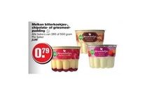 melkan bitterkoekjes  chipolata  of griesmeelpudding