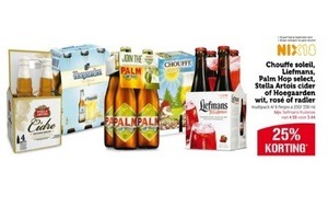 chouffe soleil liefmans palm hop select hoegaarden wit roseacute of radler stella artois cider