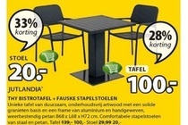 thy bistrotafel  fauske stapelstoelen