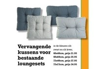 vervangende kussens voor bestaande loungesets