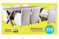 eettafel en armstoel elvas