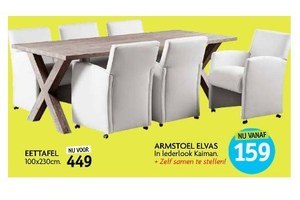 eettafel en armstoel elvas