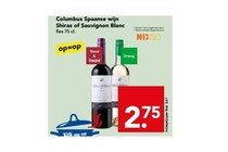 columbus spaanse wijn shiraz of sauvignon blanc