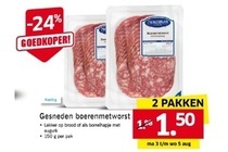 gesneden boerenmetworst