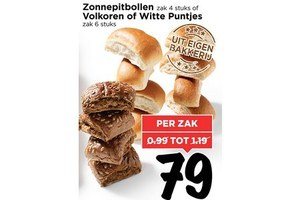 zonnepitbollen volkoren of witte puntjes