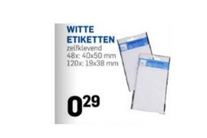 witte etiketten