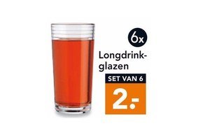 longdrinkglazen set 6 stuks