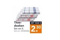 theedoeken set van 5