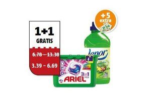 ariel dash dreft of lenor tabs vloeribare wastabs of wasverzachter