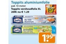 toppits aluminimumfolie en vershoudsfolie