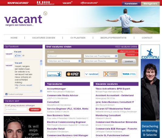 Vacant - de grootste gratis vacaturebank in Nederland