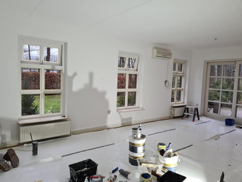 halverwege werkzaamheden 